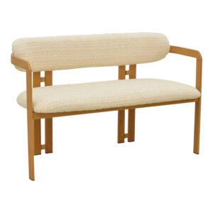 2-seater Berdona Argos The Classic black and beige fabric-natural color metal leg 120x47x78cm