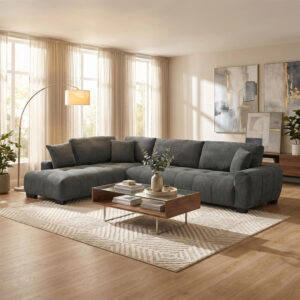 Corner sofa Vaneto Argos The Classic right corner anthracite fabric 298x208x85cm
