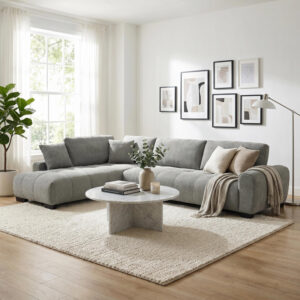 Corner sofa Vaneto Argos The Classic right corner grey fabric 298x208x85cm