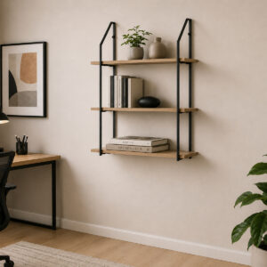 Wall shelf Fema Argos The Classic oak with black metal 60x20x80cm