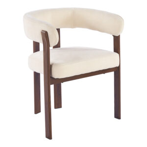 Armchair Erebus Argos The Classic cream fabric with walnut metal leg 64x55x76.5cm