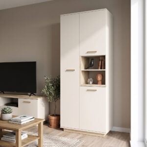 Cabinet column Norda Argos The Classic cream with oak color 199,5x40x80cm