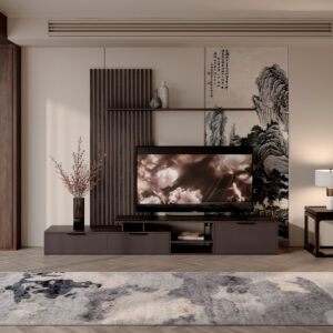 Living room set Eviora Argos The Classic brown with dark walnut 235x40x208.6cm