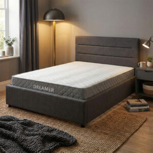 Bed with mattress and storage space Molito-Dreamer Argos The Classic fabric anthracite 120x200cm
