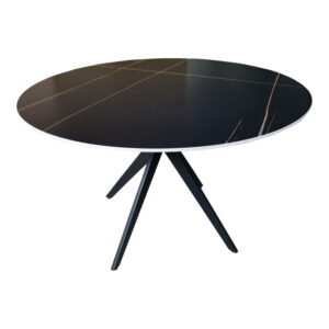 200 001556 2 Dining Room with Folegio Cream Chairs and Orbital Black Table D120x76cm Set of 5pcs