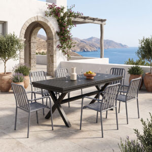 Dining set Dagyn Vista Argos The Classic set 7pcs anthracite aluminum 180-240x90x76cm