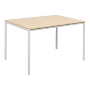 200 001897 2 Dining Table with Chairs Julita white and Table Faragio white with natural shade 120x75x75cm Set 5pcs