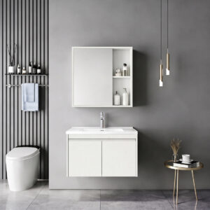 Sinkea Mentis Argos The Classic vanity with washbasin faucet and mirror in λευκό and chrome