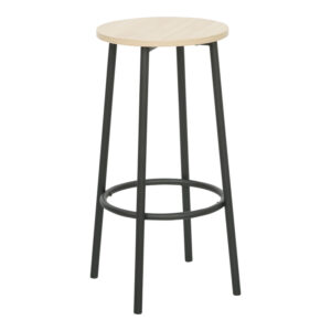 225 000103 2 Bar set of 5pieces Arzo Argos The Classic in natural color with black metal 100x60x86cm