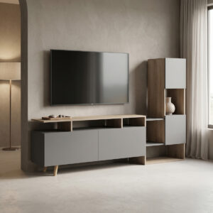 Tv unit Defry Argos The Classic sonoma-anthracite 177.5x31.5x110cm