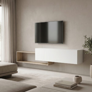 Wall mounted Tv stand Olande Argos The Classic sonoma-white 210x35x48cm