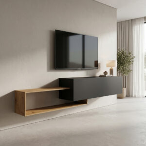 Wall mounted Tv stand Olande Argos The Classic oak-black 210x35x48cm