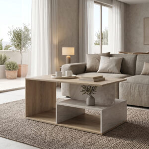 Coffee table Kelena Argos The Classic sonoma-beige marble look 90x51x43cm