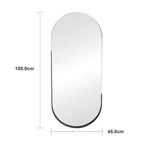 233 000052 3 mirror Asteria Argos The Classic black MDF with black metal 45x5.0x105cm