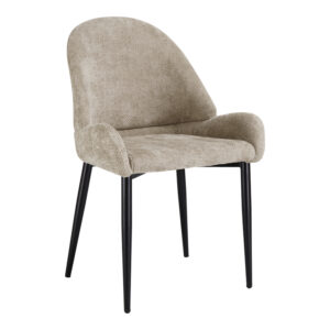 Chair Finda Argos The Classic beige fabric with black metal leg 59x58x86.5cm