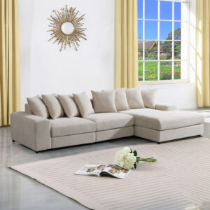 Left corner sofa Gerando Argos The Classic beige fabric 336x179x83cm