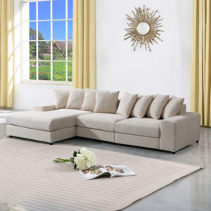 Right corner sofa Gerando Argos The Classic beige fabric 336x179x83cm
