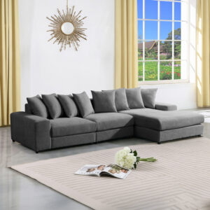 Left corner sofa Gerando Argos The Classic anthracite fabric 336x179x83cm