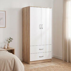 Double-leaf wardrobe with 2 drawers Alvia Argos The Classic white with sonoma 80x51.5x180cm
