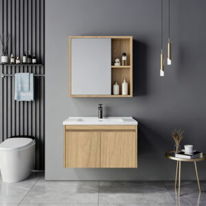 Sinkea Argos The Classic oak color countertop with sink and mirror