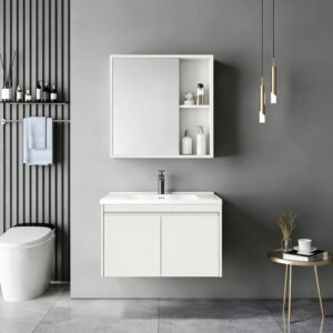 Sinkea Argos The Classic white color countertop with sink and mirror
