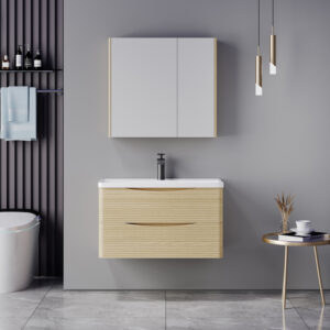 Tzouena Argos The Classic oak countertop with sink and mirror