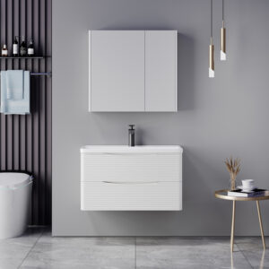 Tzouena Argos The Classic white countertop with sink and mirror