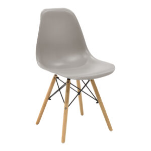 Julita Argos The Classic chair grey PP with wooden legs in natural finish 46x52x81cm