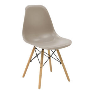 Julita Argos The Classic chair cappuccino PP with wooden legs in natural finish 46x52x81cm
