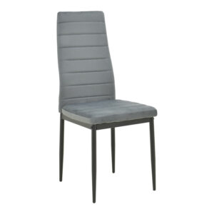 Chair Parker Argos The Classic grey velvet with black metal leg 41x48x96cm