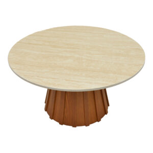 029 000442 2 Coffee table Franzel Argos The Classic sintered stone in travertine look-mdf walnut D80x40cm