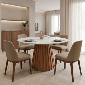 Dining table Franzel Argos The Classic sintered stone in marble look-mdf in natural shade D120x75cm