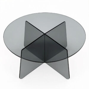 029 000448 2 Coffee table Cleary Argos The Classic tempered anthracite 8mm glass D70x45cm