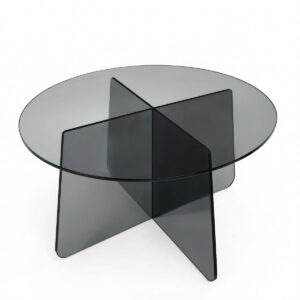 029 000448 3 Coffee table Cleary Argos The Classic tempered anthracite 8mm glass D70x45cm