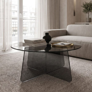 Coffee table Cleary Argos The Classic tempered anthracite 8mm glass D70x45cm