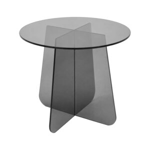 029 000449 1 Side table Cleary Argos The Classic tempered anthracite 8mm glass D50x45cm