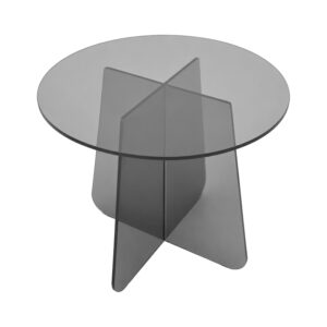 029 000449 2 Side table Cleary Argos The Classic tempered anthracite 8mm glass D50x45cm