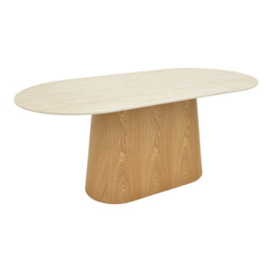029 000450 1 Dining table Karlino Argos The Classic sintered stone in travertine look-mdf natural color 180x90x76cm