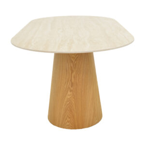 029 000450 3 Dining table Karlino Argos The Classic sintered stone in travertine look-mdf natural color 180x90x76cm