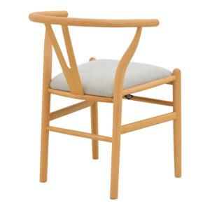 029 000462 2 Wishbone chair Argos The Classic rubberwood-fabric in natural-grey color 51x58x73cm