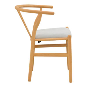 029 000462 3 Wishbone chair Argos The Classic rubberwood-fabric in natural-grey color 51x58x73cm