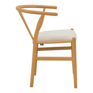 029 000463 3 Wishbone chair Argos The Classic rubberwood-fabric in natural-beige color 51x58x73cm