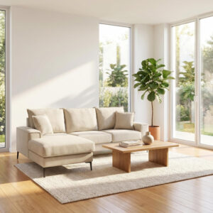 Reversible corner sofa Ravelma Argos The Classic beige fabric 241x168x87cm