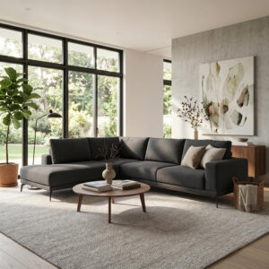 Right corner sofa Selio Argos The Classic anthracite fabric 300x240x100cm