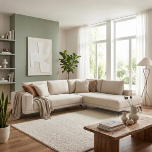 Left corner sofa Selio Argos The Classic beige fabric 300x240x100cm