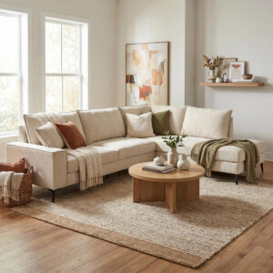 Right corner sofa Zenqua Argos The Classic beige fabric 291x233x90cm