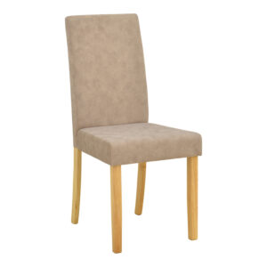 Chair Zeben Argos The Classic antique beige fabric with natural color rubberwood leg 43.5x55.5x93.5cm