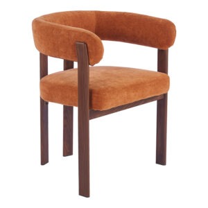 Armchair Erebus Argos The Classic fabric in terracotta color with walnut metal leg 64x55x76.5cm
