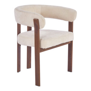 Armchair Erebus Argos The Classic beige fabric with walnut metal leg 64x55x76.5cm