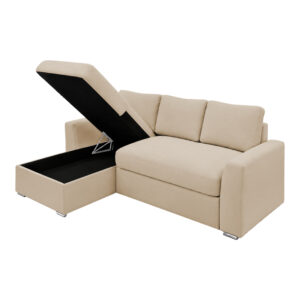 165 000017 2 Belle Argos The Classic reversible corner sofa bed beige fabric 236x164x88cm